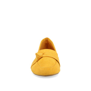 MARCI LOAFER FLATS IN FAUX SUEDE - Mustard