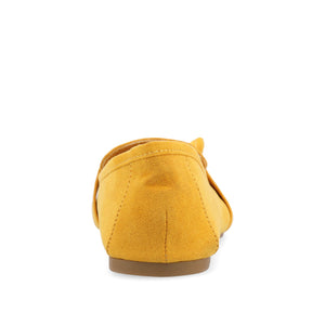 MARCI LOAFER FLATS IN FAUX SUEDE - Mustard