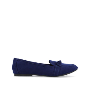 MARCI FAUX SUEDE LOAFER FLATS IN WIDE - Navy Nubuck