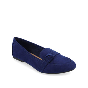 MARCI FAUX SUEDE LOAFER FLATS IN WIDE - Navy Nubuck