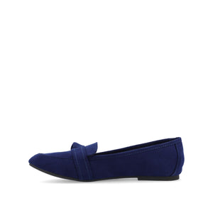 MARCI LOAFER FLATS IN FAUX SUEDE - Navy Nubuck