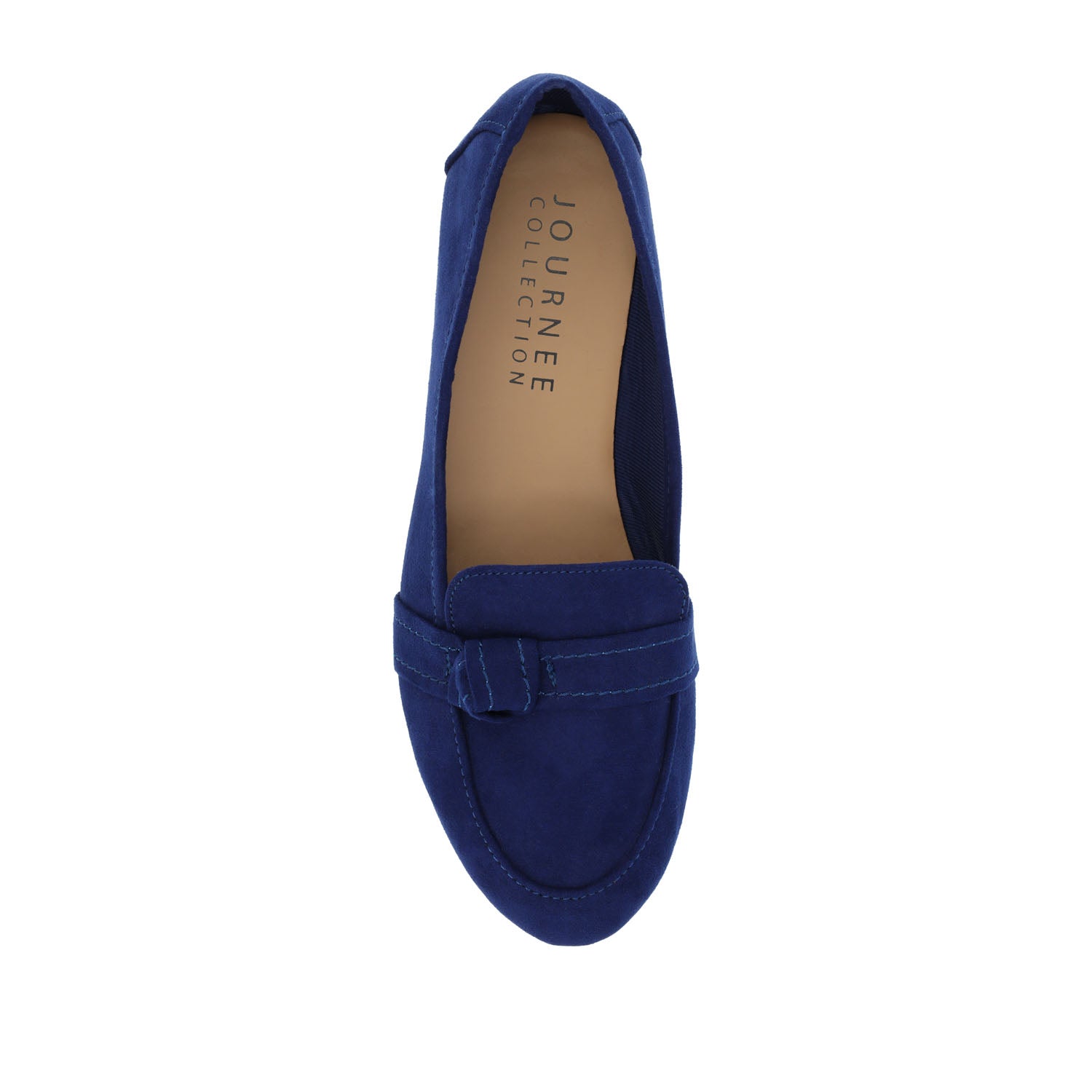 MARCI FAUX SUEDE LOAFER FLATS IN WIDE - Navy Nubuck