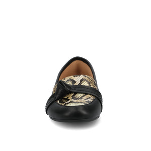 MARCI LOAFER FLATS IN VEGAN LEATHER - Tan Snake