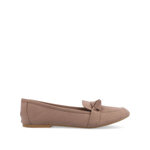 MARCI FAUX SUEDE LOAFER FLATS IN WIDE - Taupe
