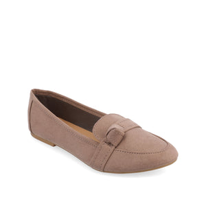 MARCI LOAFER FLATS IN FAUX SUEDE - Taupe