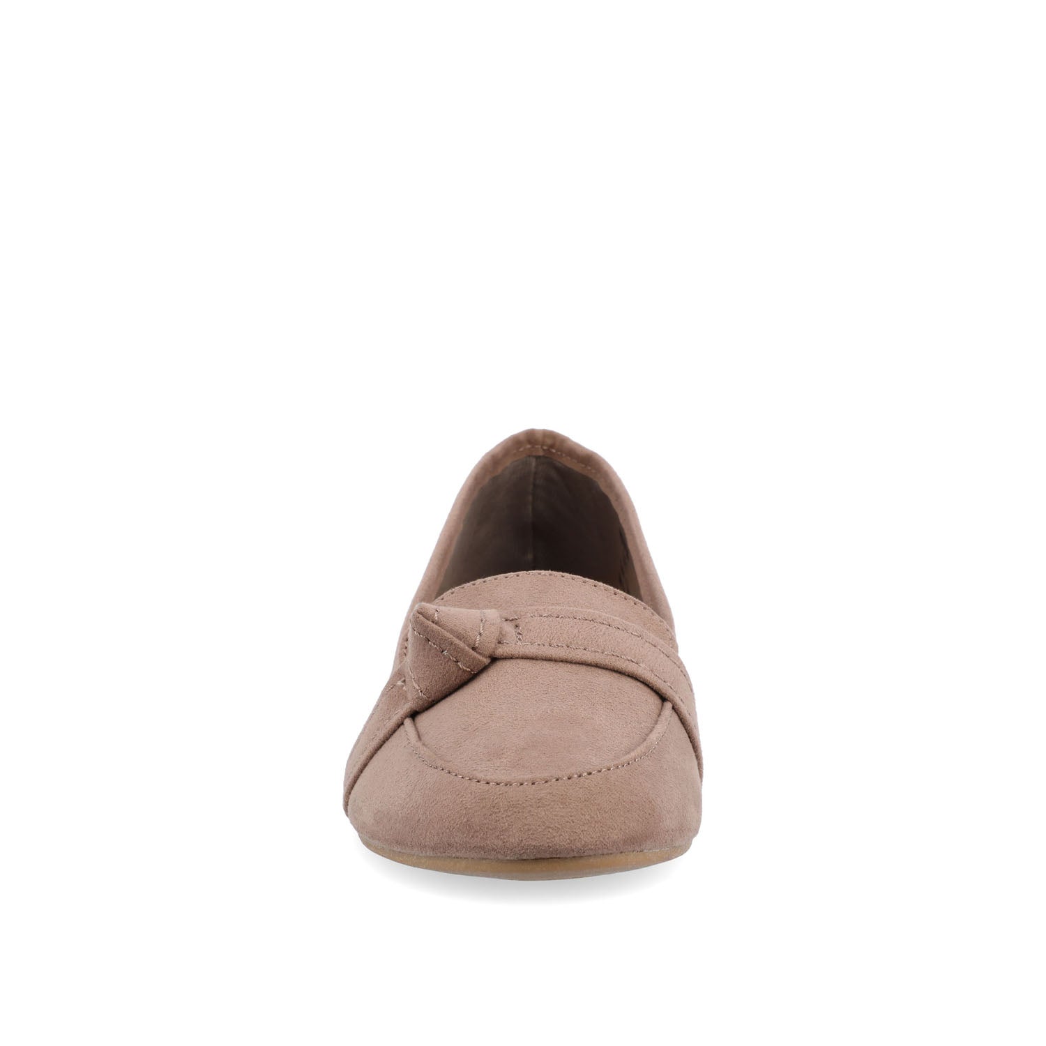 MARCI FAUX SUEDE LOAFER FLATS IN WIDE - Taupe