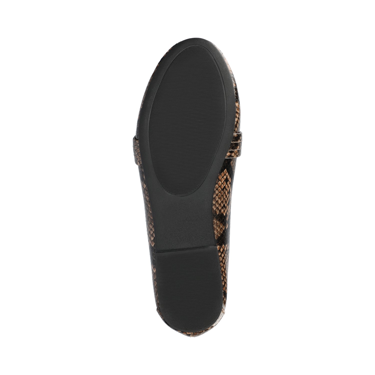 MARCI VEGAN LEATHER LOAFER FLATS IN WIDE - Brown Snake