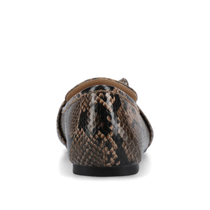 MARCI LOAFER FLATS IN VEGAN LEATHER - Brown Snake