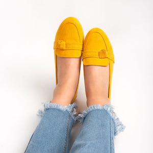 MARCI LOAFER FLATS IN FAUX SUEDE
