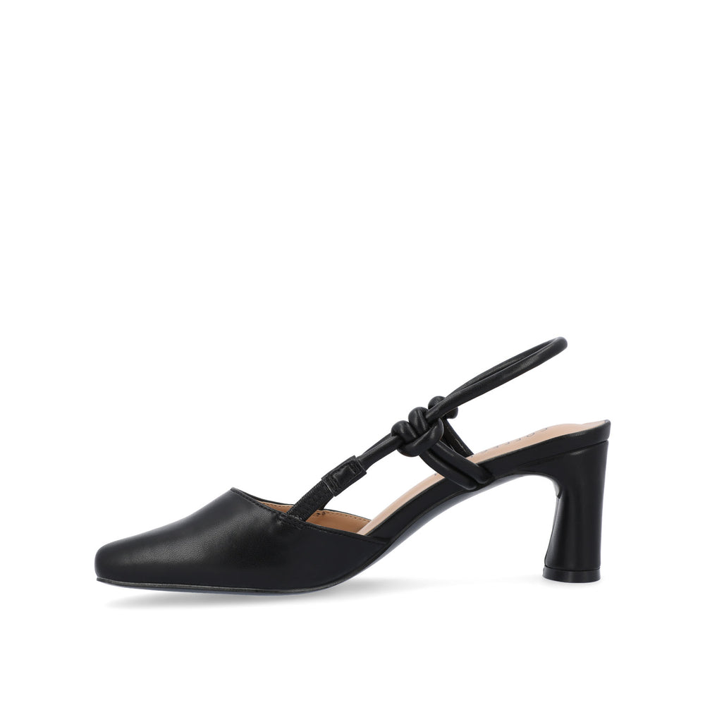 MARGEENE SLINGBLACK HEELS IN FAUX LEATHER