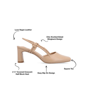 MARGEENE SLINGBLACK HEELS IN VEGAN LEATHER - Taupe