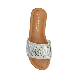 MARIA SLIP ON SANDALS - Silver