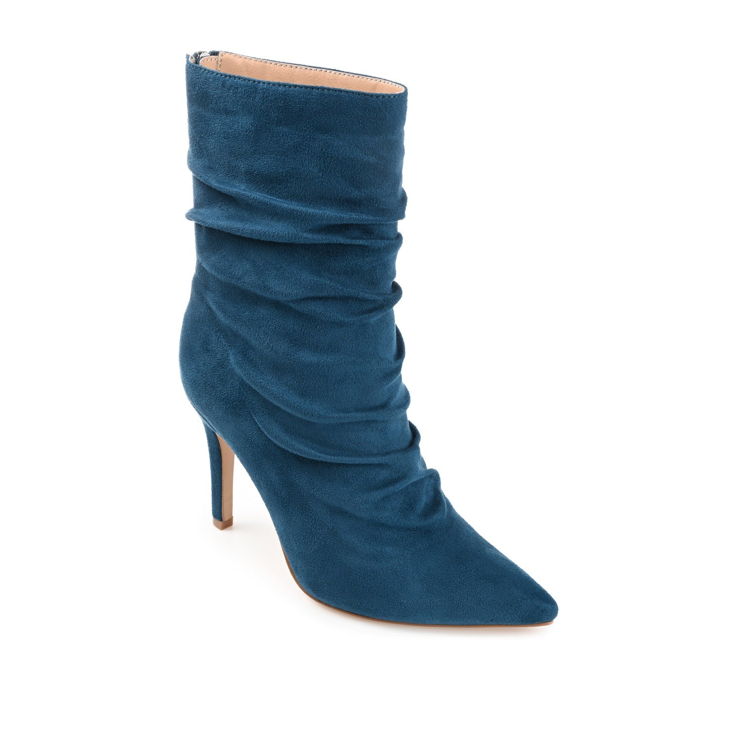 MARKIE STILETTO HEELED BOOTIES IN FAUX SUEDE - Blue