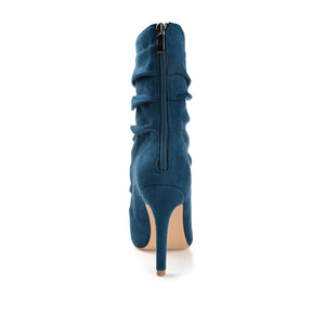 MARKIE STILETTO HEELED BOOTIES IN FAUX SUEDE - Blue