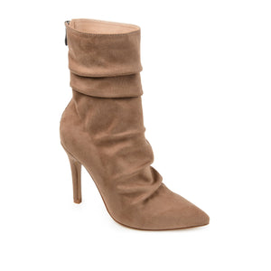 MARKIE STILETTO HEELED BOOTIES IN FAUX SUEDE - Tan