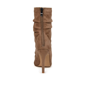 MARKIE STILETTO HEELED BOOTIES IN FAUX SUEDE