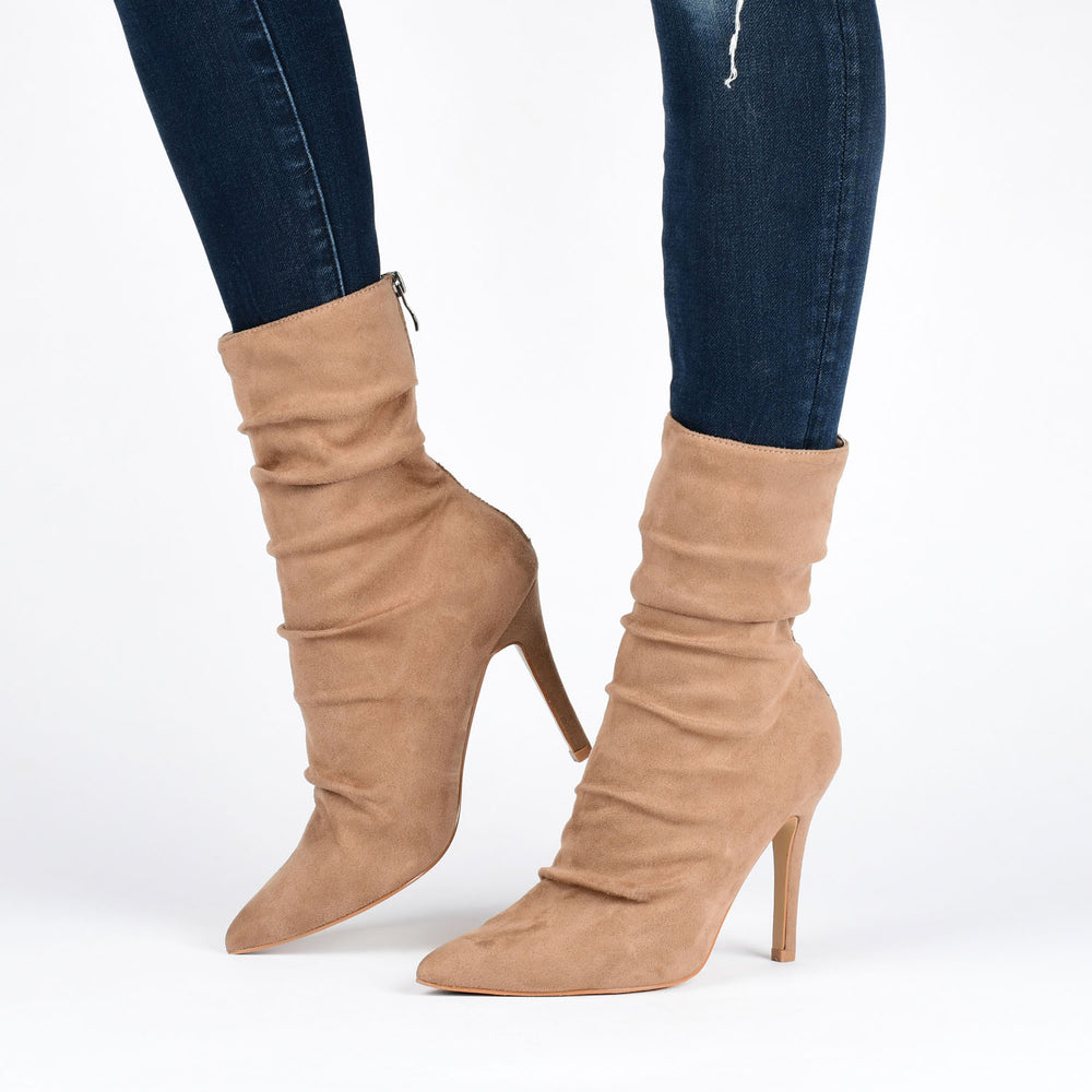 MARKIE STILETTO HEELED BOOTIES IN FAUX SUEDE