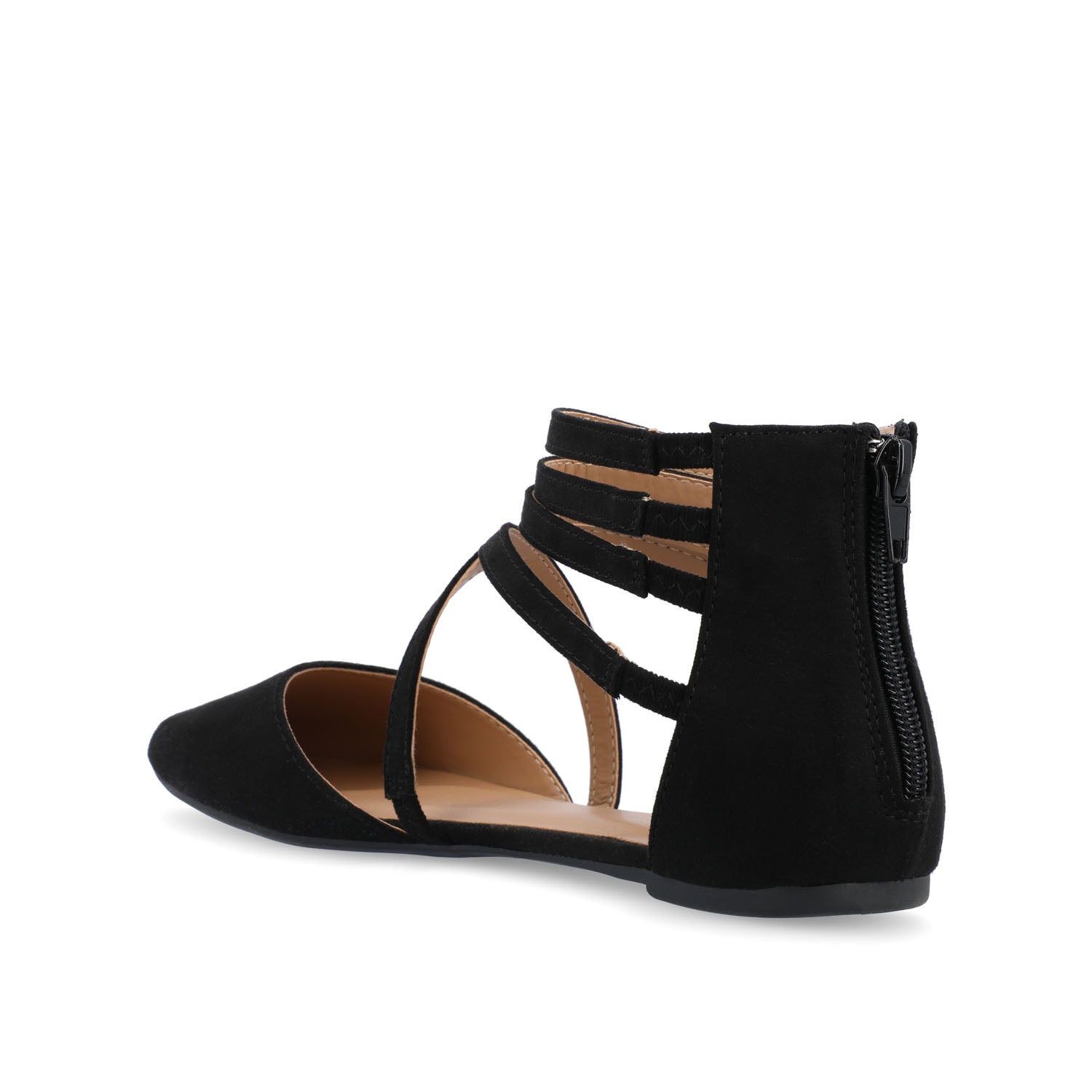 MARLEE D'ORSAY FLATS IN FAUX SUEDE - Black