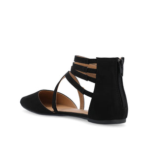 MARLEE D'ORSAY FLATS IN FAUX SUEDE - Black