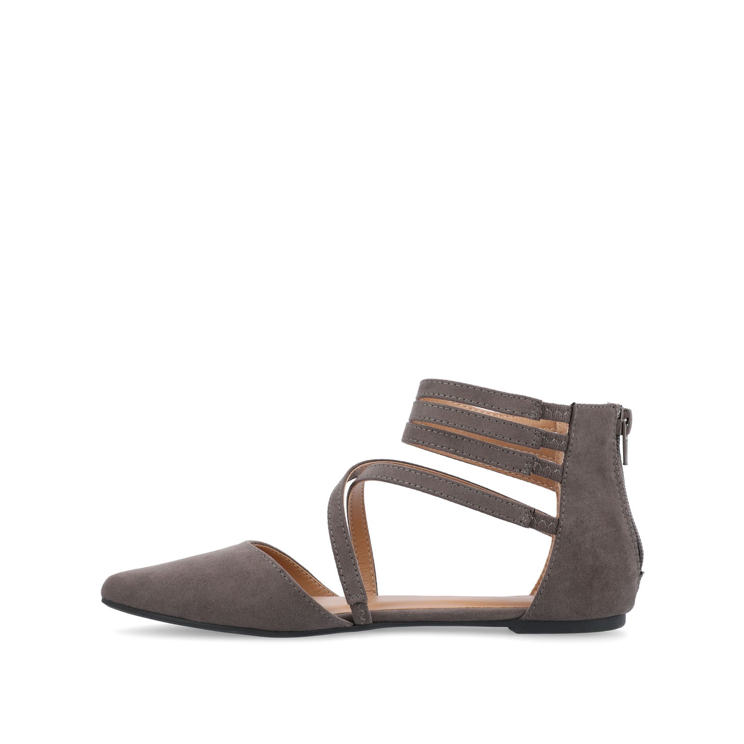 MARLEE D'ORSAY FLATS IN FAUX SUEDE - Grey