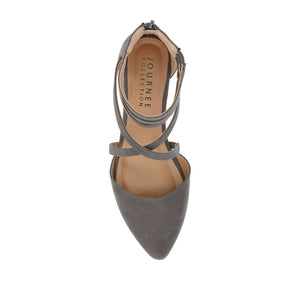 MARLEE D'ORSAY FLATS IN FAUX SUEDE - Grey