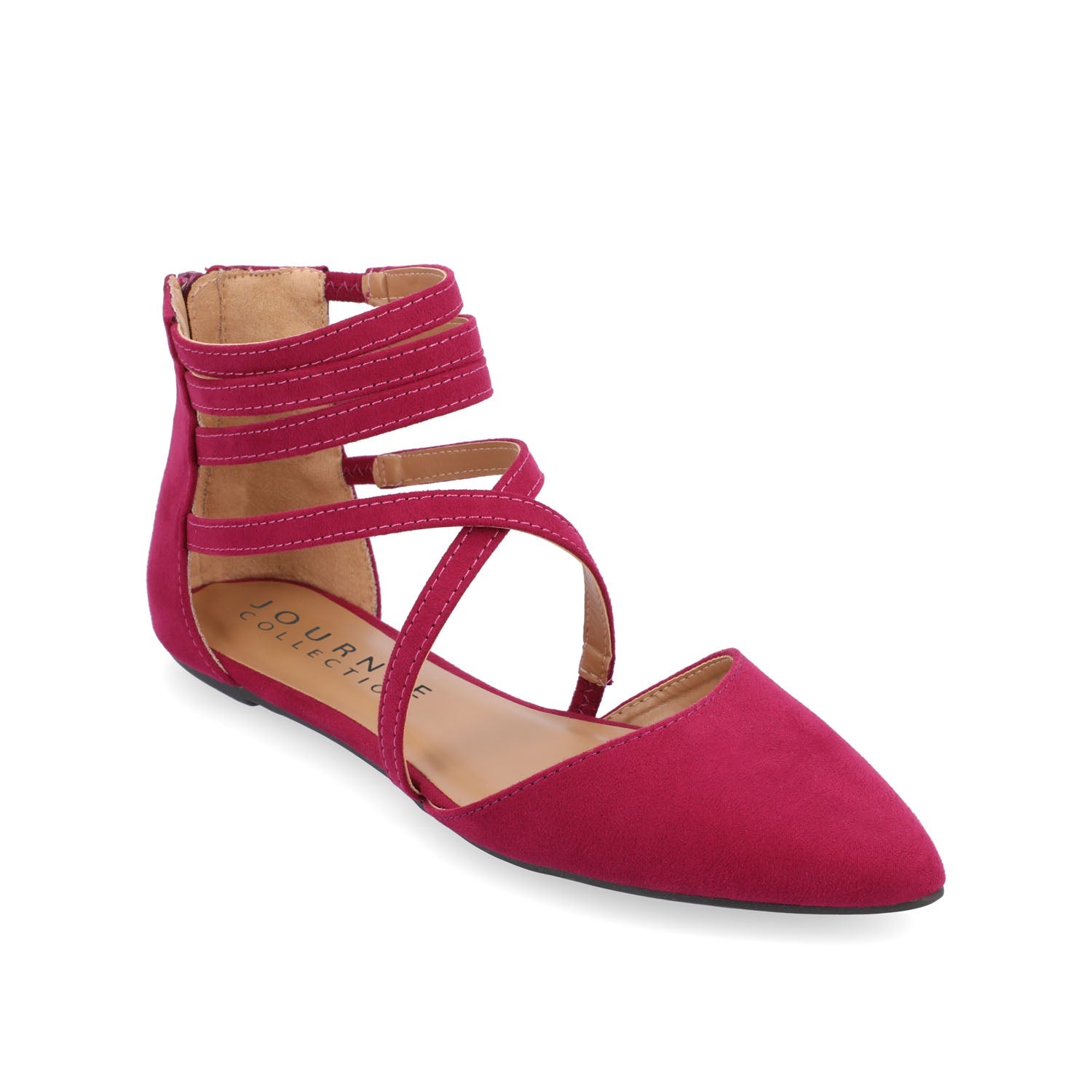 MARLEE D'ORSAY FLATS IN FAUX SUEDE - Purple