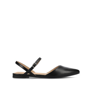 MARTINE SLINGBACK FLATS IN VEGAN LEATHER - Black PU