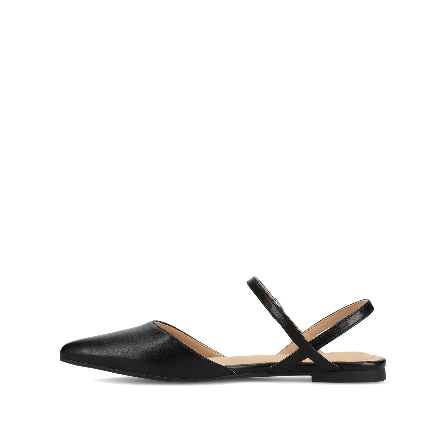 MARTINE SLINGBACK FLATS IN VEGAN LEATHER - Black PU