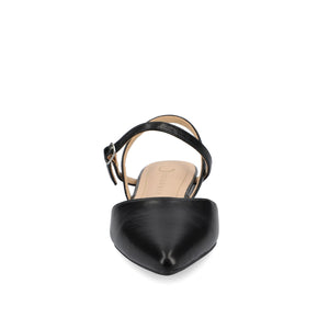 MARTINE SLINGBACK FLATS IN VEGAN LEATHER - Black PU