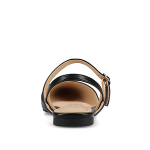 MARTINE SLINGBACK FLATS IN VEGAN LEATHER - Black PU