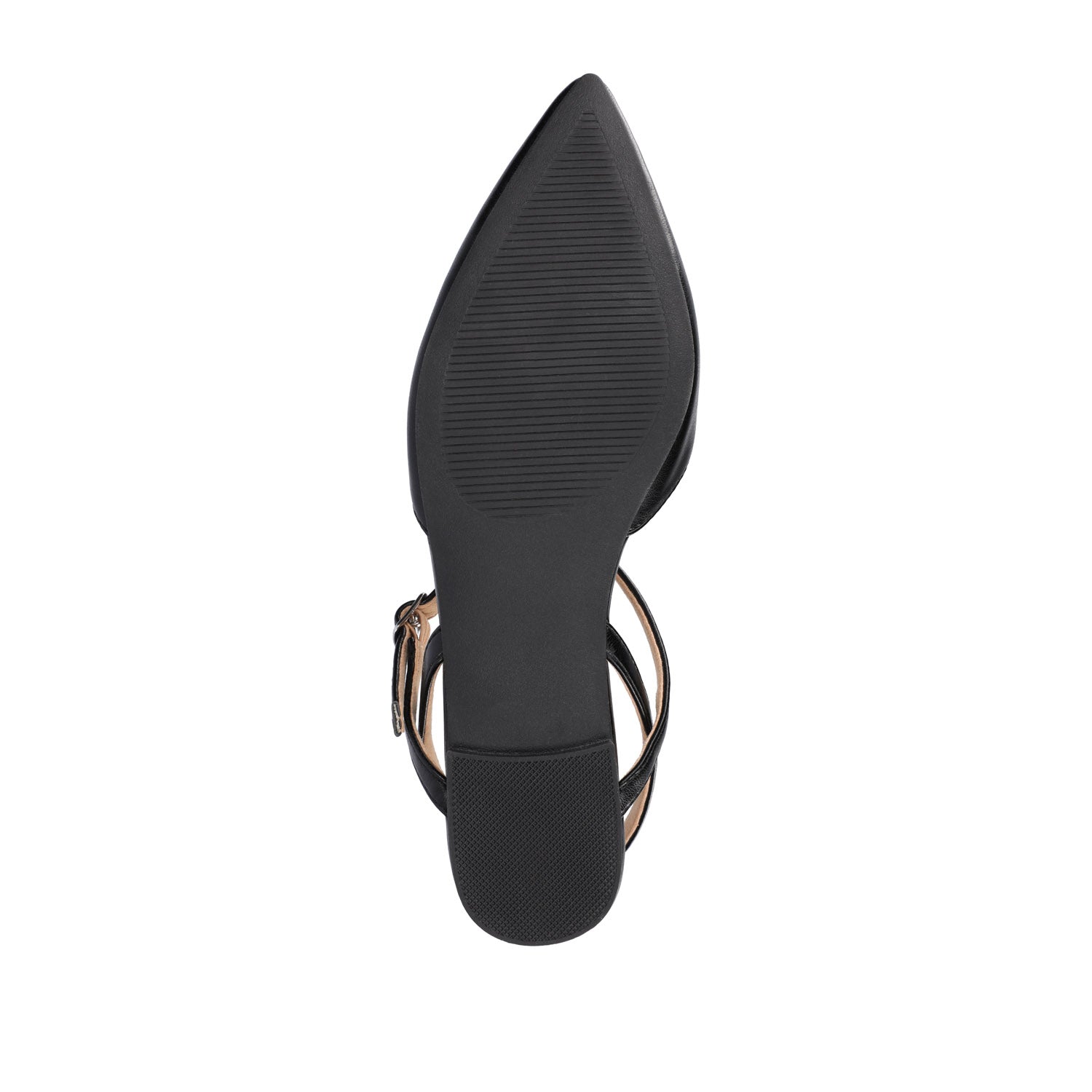 MARTINE SLINGBACK FLATS IN VEGAN LEATHER - Black PU