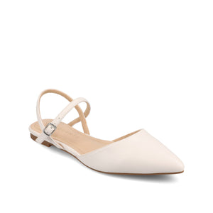 MARTINE SLINGBACK FLATS IN VEGAN LEATHER - Bone PU