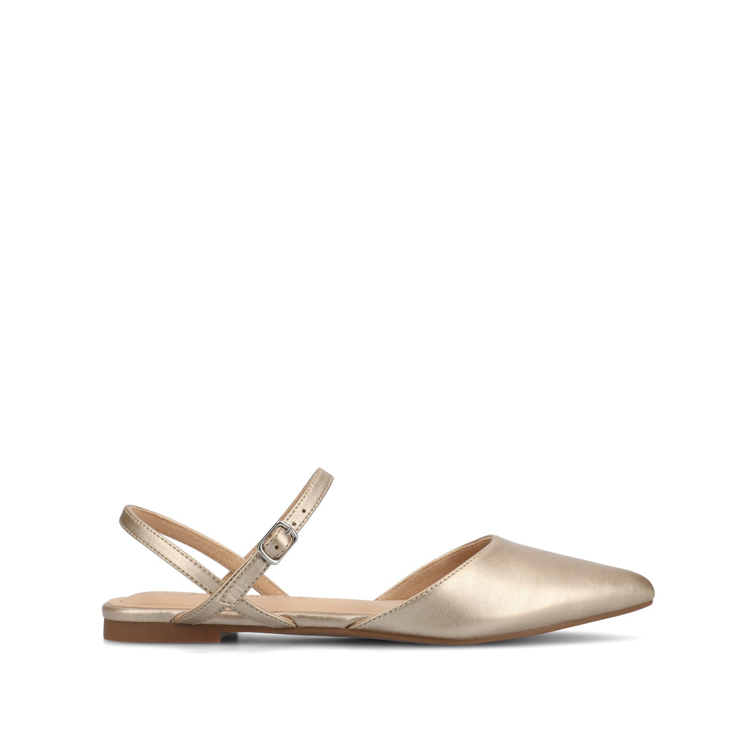 MARTINE SLINGBACK FLATS IN VEGAN LEATHER - Champagne PU