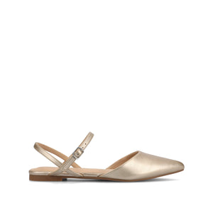 MARTINE SLINGBACK FLATS IN VEGAN LEATHER - Champagne PU