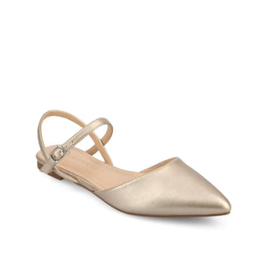 MARTINE SLINGBACK FLATS IN VEGAN LEATHER - Champagne PU