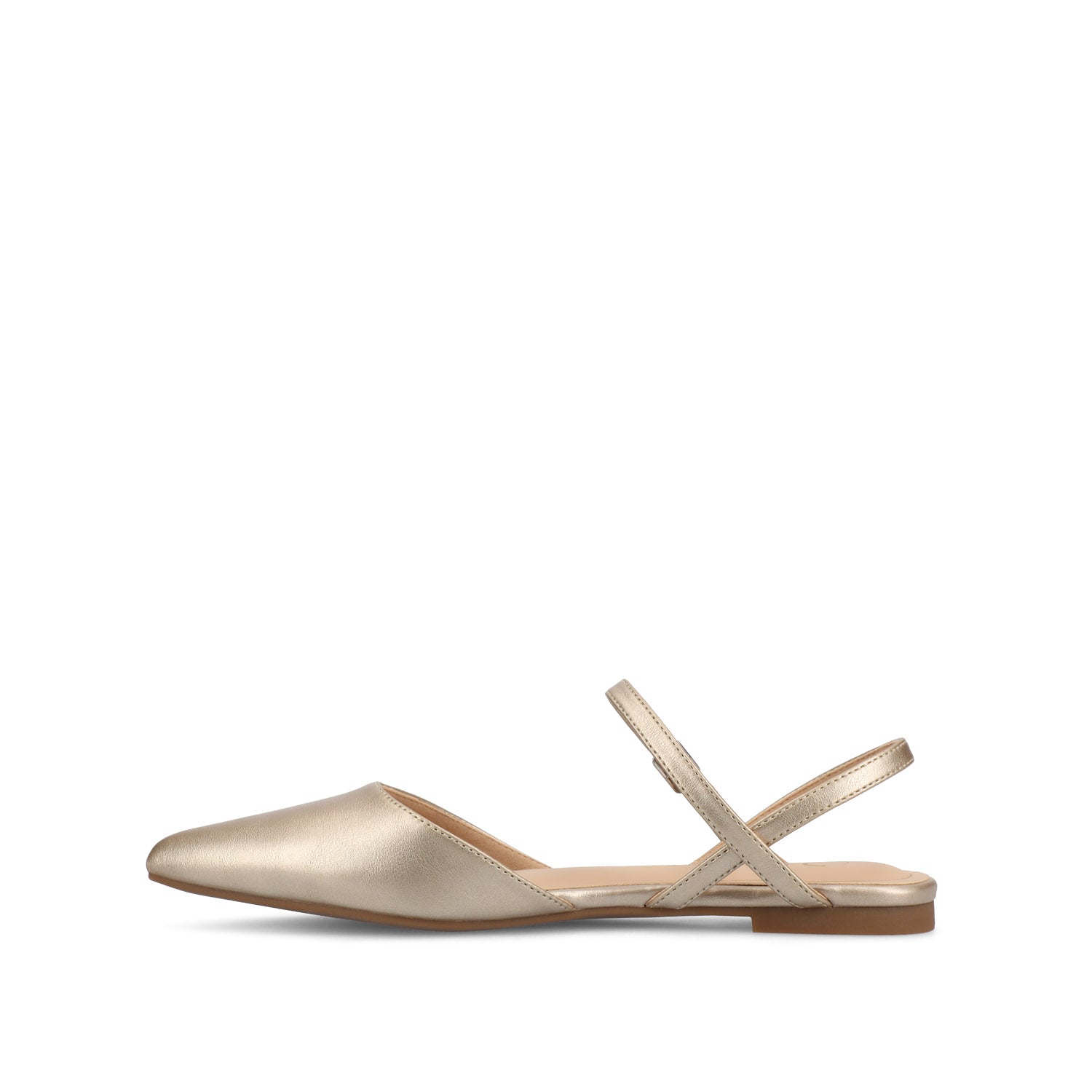 MARTINE SLINGBACK FLATS IN VEGAN LEATHER - Champagne PU