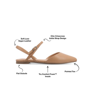 MARTINE SLINGBACK FLATS IN WARM SHADES - Caramel