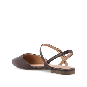 MARTINE SLINGBACK FLATS IN COOL SHADES - Mahogany