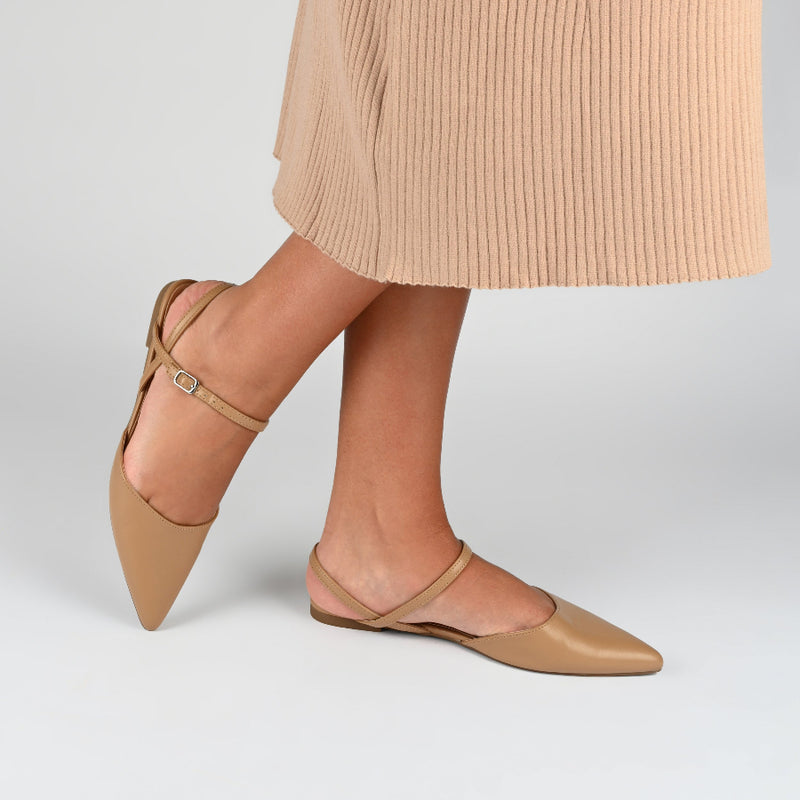 MARTINE WARM SHADE SLINGBACK FLATS IN WIDE