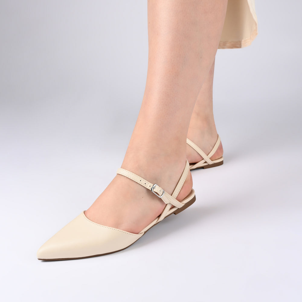 MARTINE WARM SHADE SLINGBACK FLATS IN NARROW