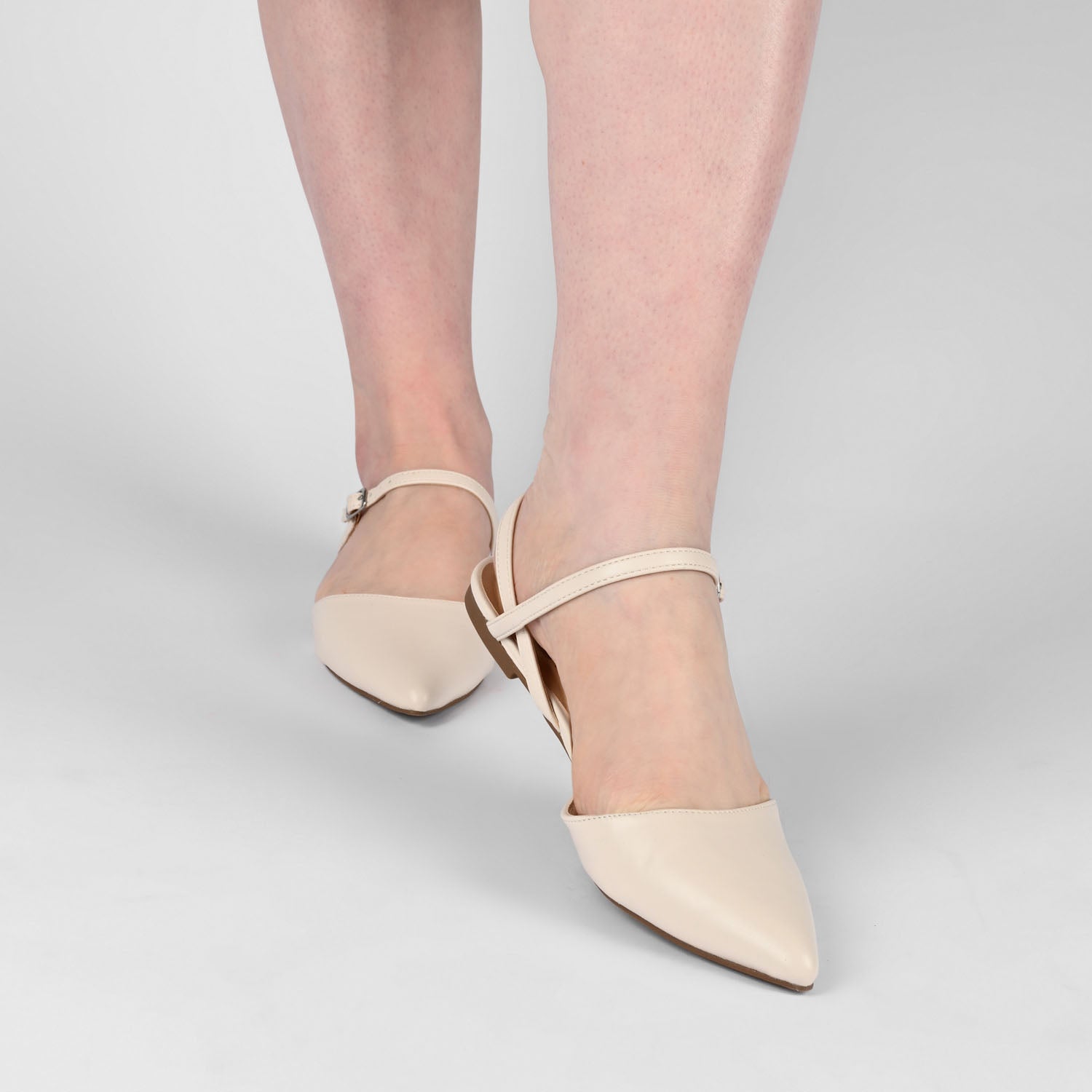 MARTINE SLINGBACK FLATS IN COOL SHADES - Porcelain