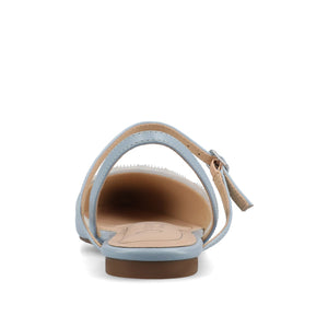 MARTINE SLINGBACK FLATS IN VEGAN LEATHER - Sky Blue Lace