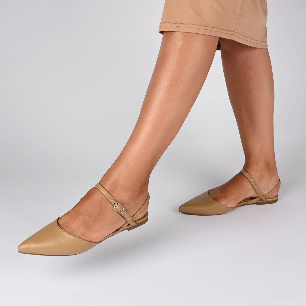 MARTINE SLINGBACK FLATS IN FAUX LEATHER