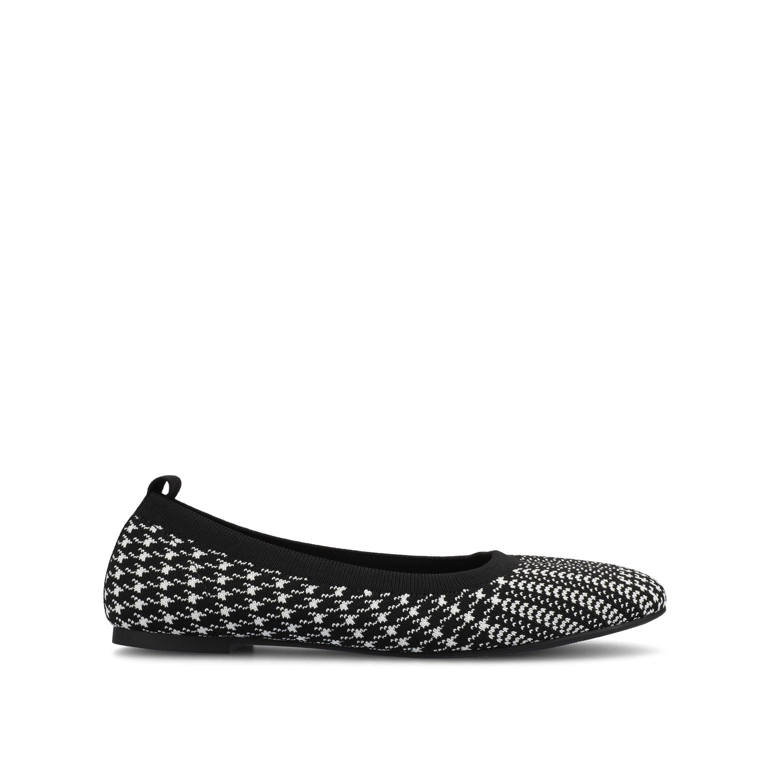 MARYANN KNIT FABRIC BALLET FLATS - Black and White Knit