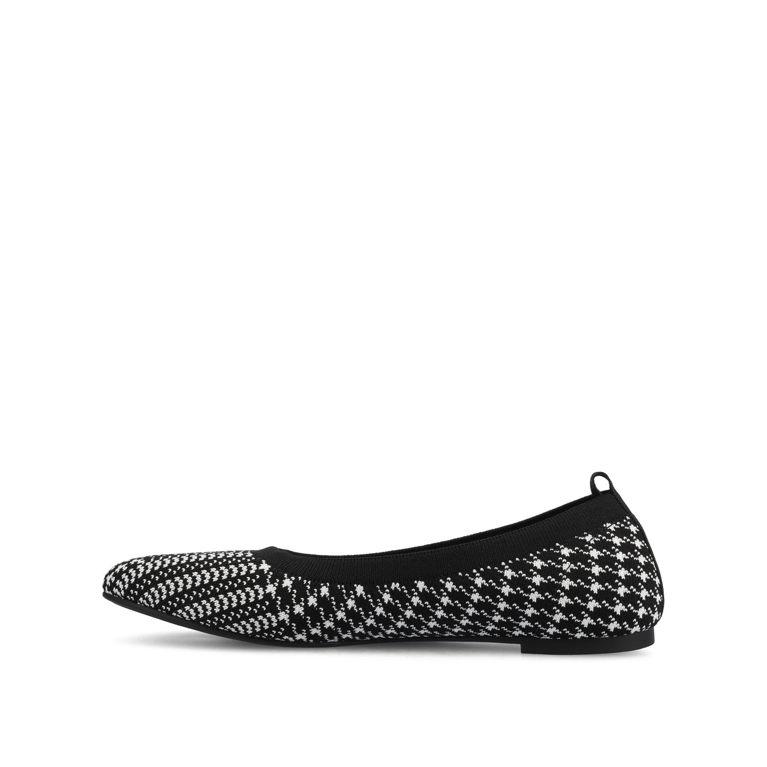 MARYANN KNIT FABRIC BALLET FLATS IN WIDE - Black and White Knit