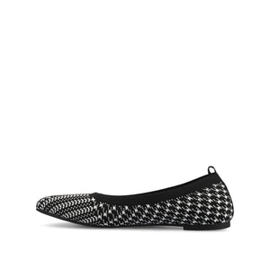 MARYANN KNIT FABRIC BALLET FLATS IN WIDE - Black and White Knit