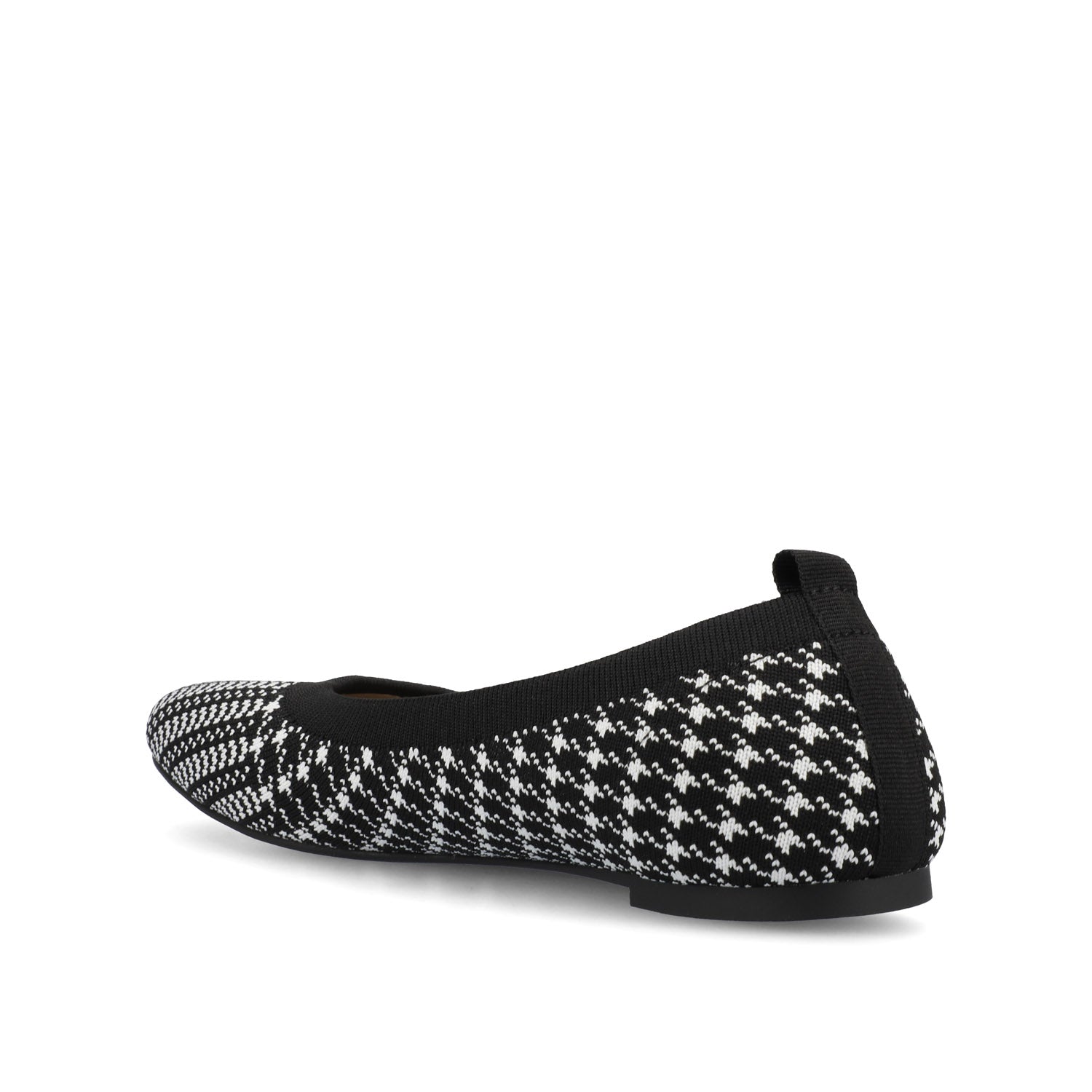 MARYANN KNIT FABRIC BALLET FLATS IN WIDE - Black and White Knit