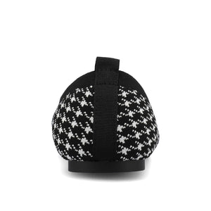 MARYANN KNIT FABRIC BALLET FLATS - Black and White Knit