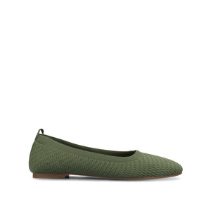 MARYANN KNIT FABRIC BALLET FLATS IN WIDE - Green Knit