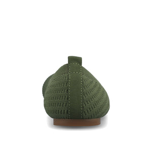 MARYANN KNIT FABRIC BALLET FLATS IN WIDE - Green Knit